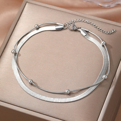Simple Double Layer Snake Bone Anklet Sexy All-matching