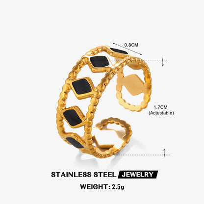 Retro Popular Rhombus Open Ring Women's All-match