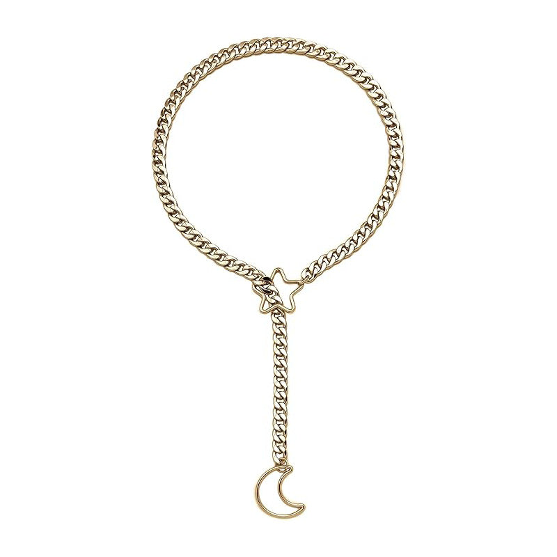Gold Moon And XINGX Necklace Adjustable Necklace