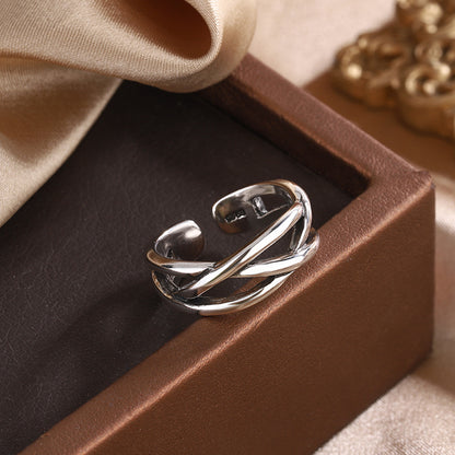 Multi-layer Winding Irregular Ring Cross Line Open Ring