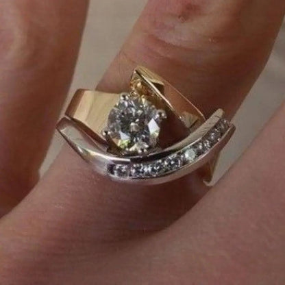 Personalized Creative Zircon Ring European And American 18K Gold Plated