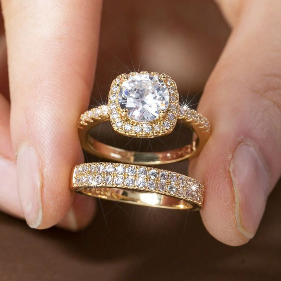 Micro Inlaid Zirkon Ring Set Damenmode