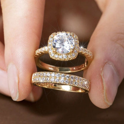 Micro Inlaid Zirkon Ring Set Damenmode