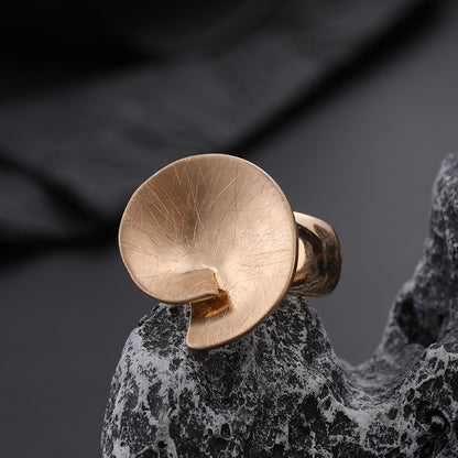 Women's Irregular Thick Gold And Silver Color Ring