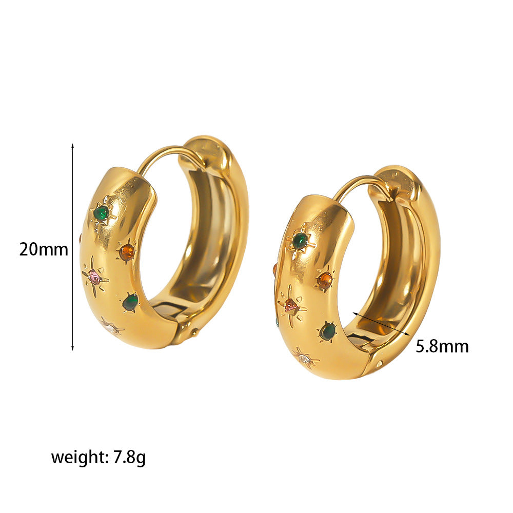 Niche High-grade Sense Does Not Fade 18K Gold Stainless Steel Studs