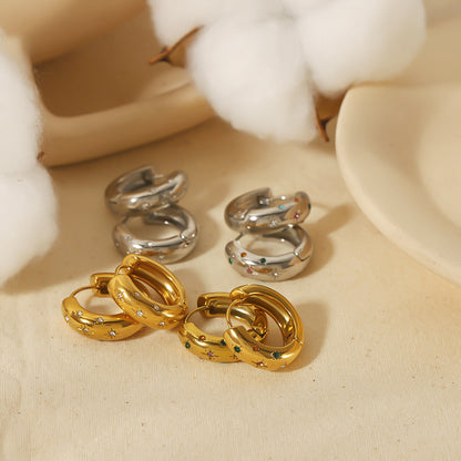 Niche High-grade Sense Does Not Fade 18K Gold Stainless Steel Studs