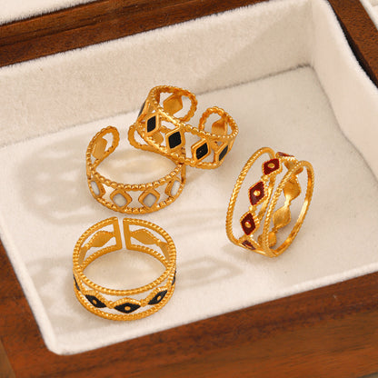 Retro Popular Rhombus Open Ring Women's All-match