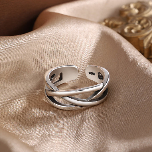 Multi-layer Winding Irregular Ring Cross Line Open Ring