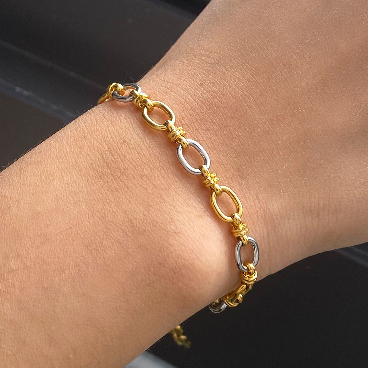 Addison Two Tone Gold Bracelet