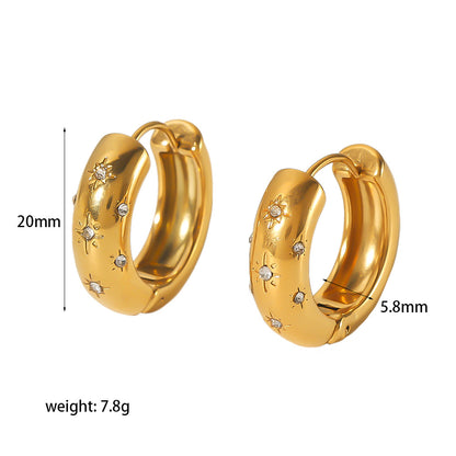 Niche High-grade Sense Does Not Fade 18K Gold Stainless Steel Studs