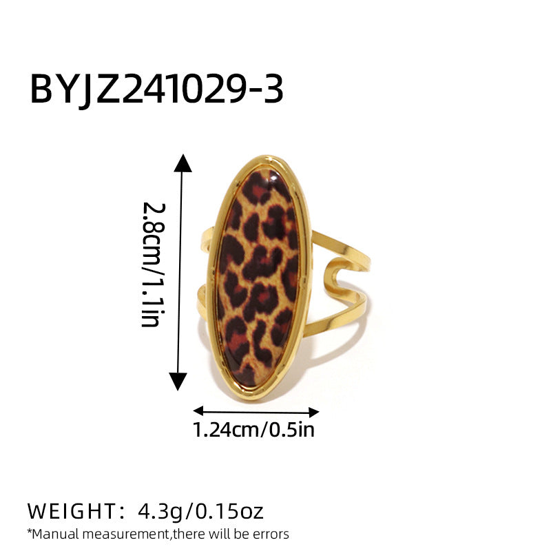 Stainless Steel 18K Leopard Ring
