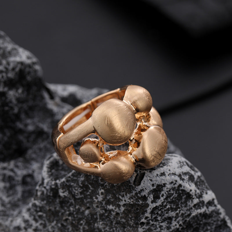 Women's Irregular Thick Gold And Silver Color Ring