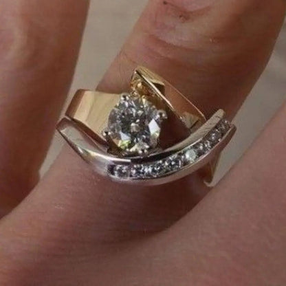 Personalized Creative Zircon Ring European And American 18K Gold Plated