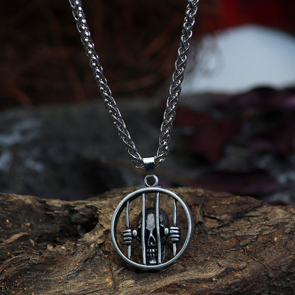 Fashion Skull Cage Retro Men's Necklace