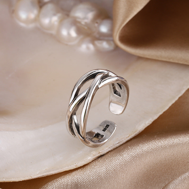 Multi-layer Winding Irregular Ring Cross Line Open Ring