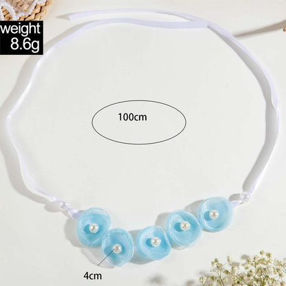 Women's Frosted Color Three-dimensional Flower Necklace