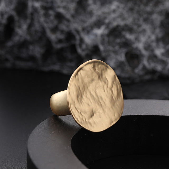 Women's Irregular Thick Gold And Silver Color Ring