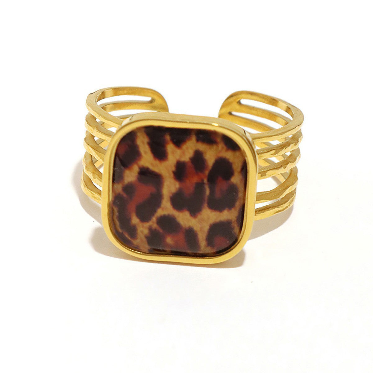 Stainless Steel 18K Leopard Ring