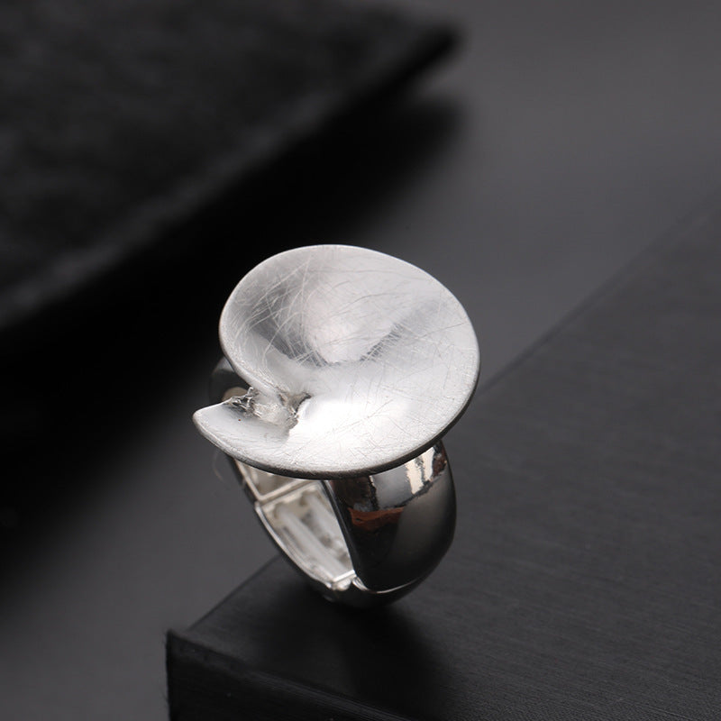 Women's Irregular Thick Gold And Silver Color Ring