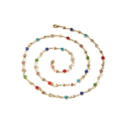 European And American Color Artificial Crystal Necklace Women's Temperament