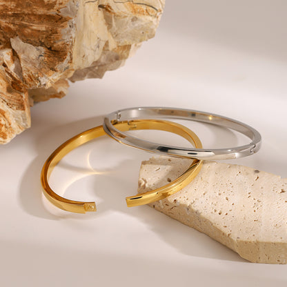 European And American Stainless Steel Glossy Buckle Bracelet