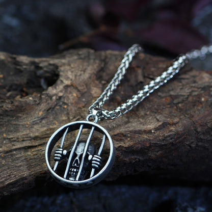 Fashion Skull Cage Retro Men's Necklace