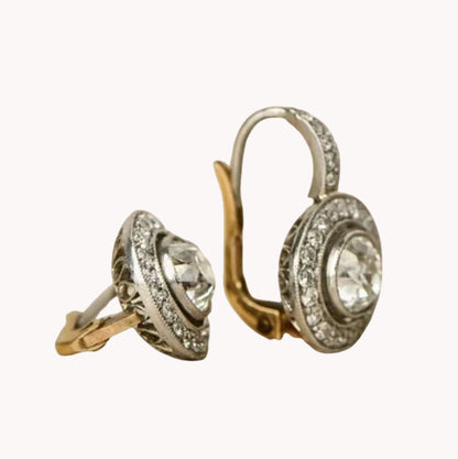 Runde Ohrringe im Vintage-Stil mit Strasssteinen und Kristallen