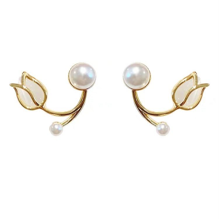 Ohrstecker aus Sterlingsilber mit Tulpenmotiv für Damen