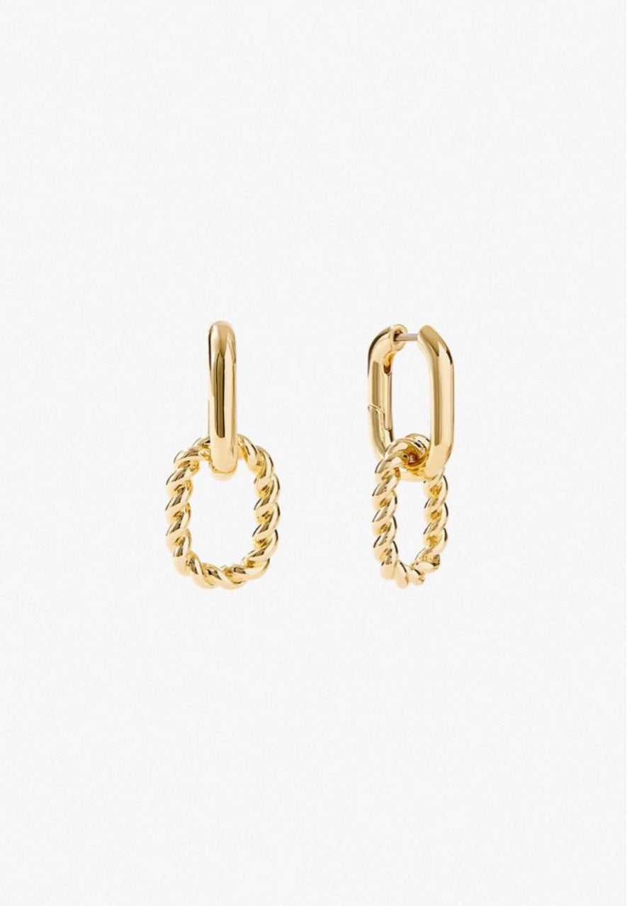 Retro Twist High-grade Ins Style 18K Gold-plated Earrings