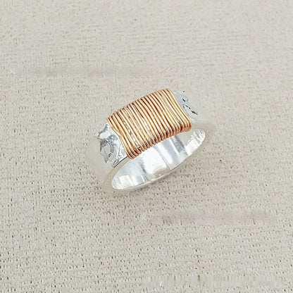 High-grade Vintage Ring Irregular Coil Simple Bracelet Wide Face Ring