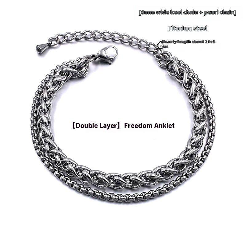 Lasting Elegance: Modern Titanium Steel Anklets - A sophisticated touch to every look!