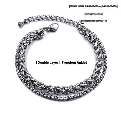 Lasting Elegance: Modern Titanium Steel Anklets - A sophisticated touch to every look!