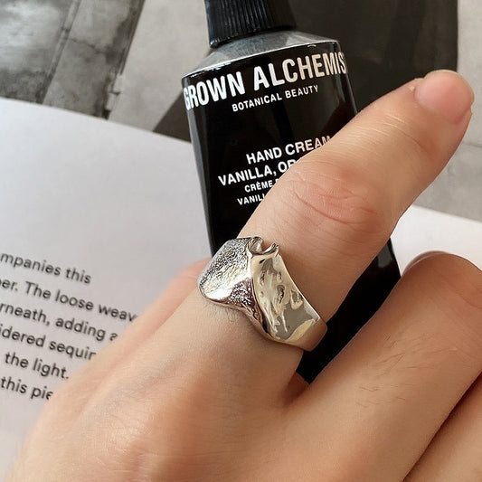 925 Sterling Silver Mottled Mountain Ring Fashion All-matching