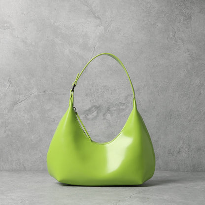 Modische und einfache Achselhöhle One-Shoulder tragbare Rindsledertasche