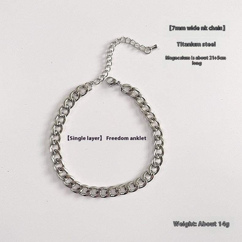 Lasting Elegance: Modern Titanium Steel Anklets - A sophisticated touch to every look!
