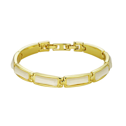 Geometric Rose Gold Opal Bracelet For Women