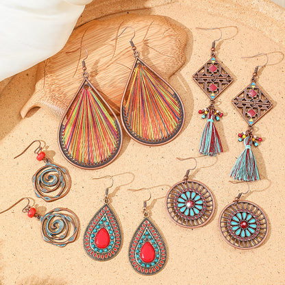 Vintage Bohemian Style Hand-woven Tassel Earrings