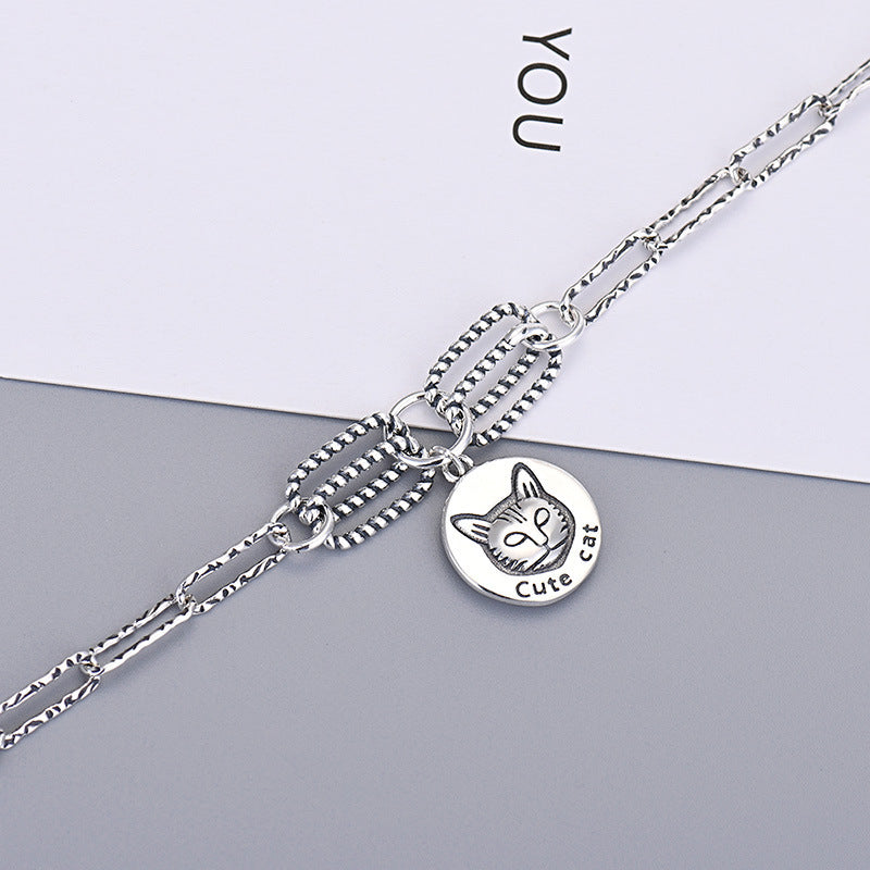 Student Personality Kitten Pendant In Sterling Silver