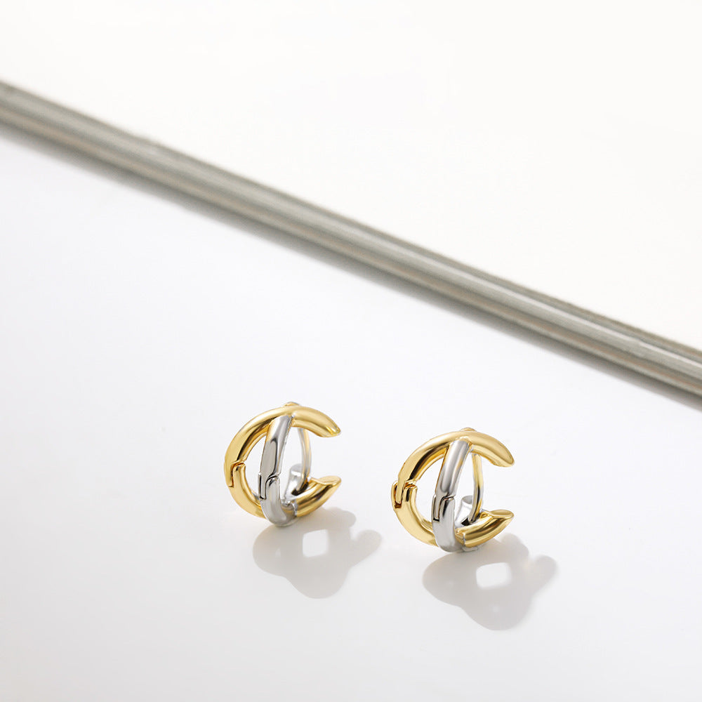 Fashion Circle Earrings Temperament Gold And Silver