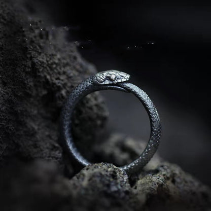 Original Design New Live Mouth Ouroboros Ring