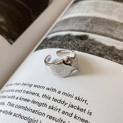 925 Sterling Silver Mottled Mountain Ring Fashion All-matching