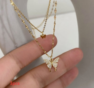 قلادة تشوكر ملونة لامعة على شكل سلسلة الترقوة للنساء