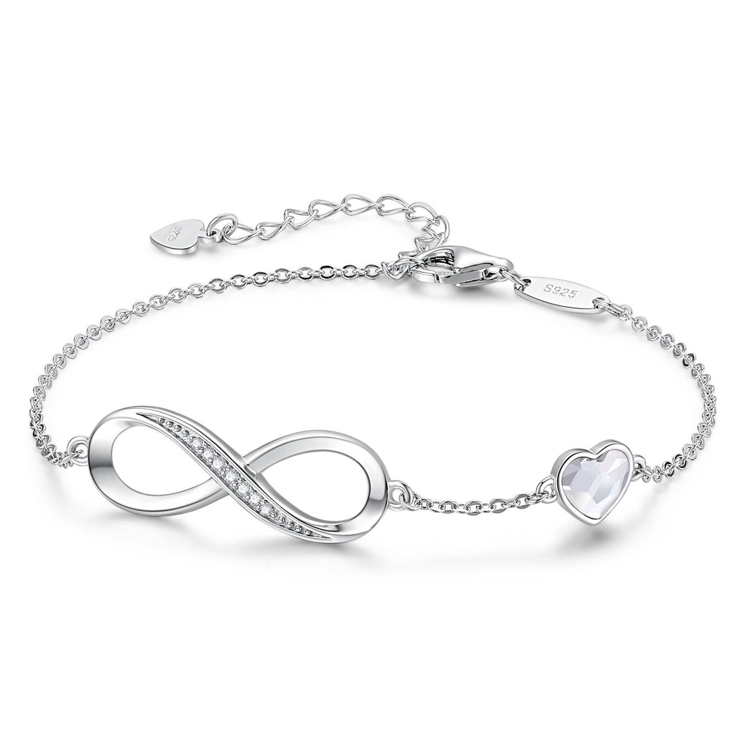 Sterling Silver Bracelet Women's Simple And Versatile Eternal Love