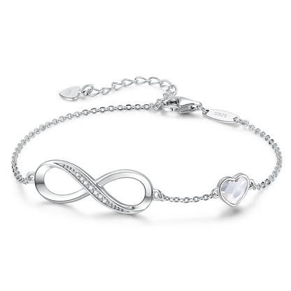 Sterling Silver Bracelet Women's Simple And Versatile Eternal Love