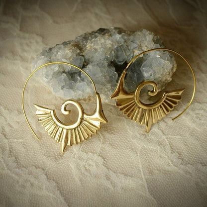 Xingyang Uraltes Maya-Stammsymbol Gott Vogel Großer Anhänger Ohrringe