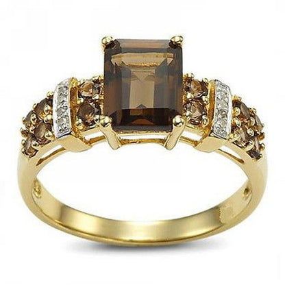 Men's Business Engagement Ring With Square Zircon