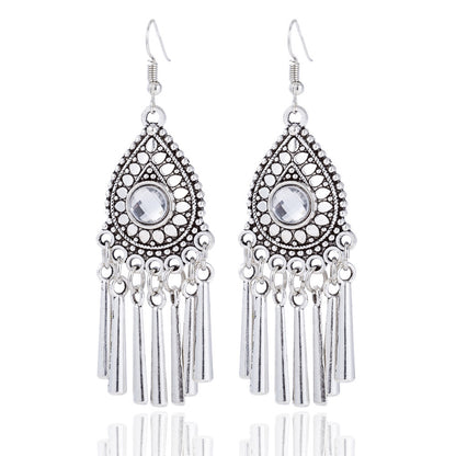 Ethnic Minorities Ornament Tibetan Classical Retro Miao Silver Earrings Eardrops