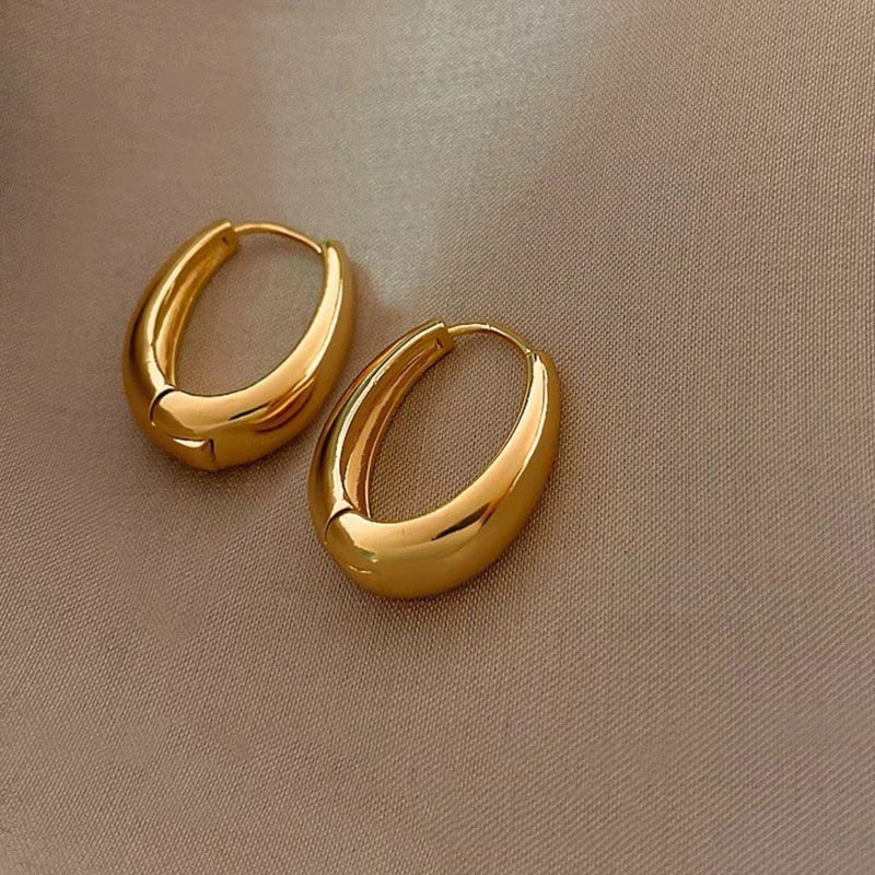 Female 2 Vintage Circle Earrings Special-interest Design Metal Earrings