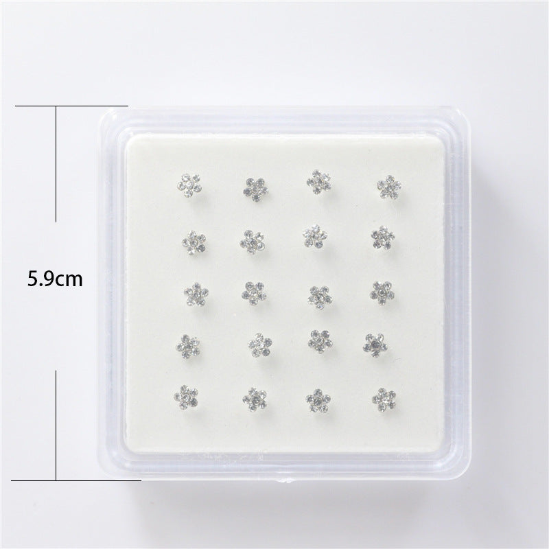 Colorful Spot Drill Flower Shape Nose Stud