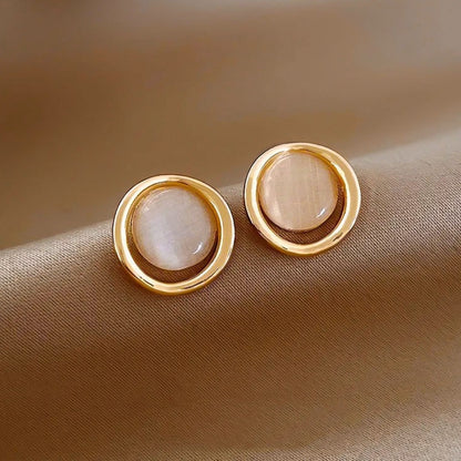 Female 2 Vintage Circle Earrings Special-interest Design Metal Earrings